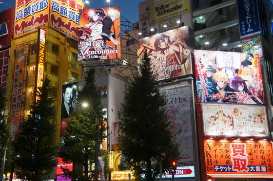 The neon-lit streets of Akihabara, Tokyo