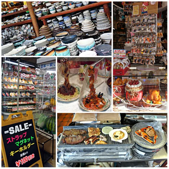 Realistic plastic food models in a Kappabashi shop