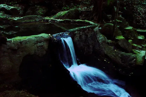 A small waterfall in the Tarnim Magic Garden