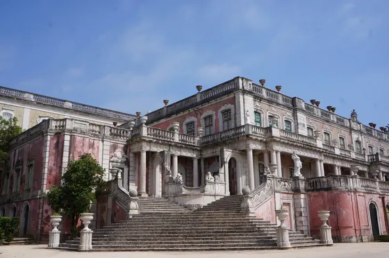 The pink rococo Queluz National Palace
