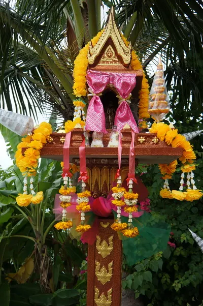 A decorated spirit house on Koh Samui