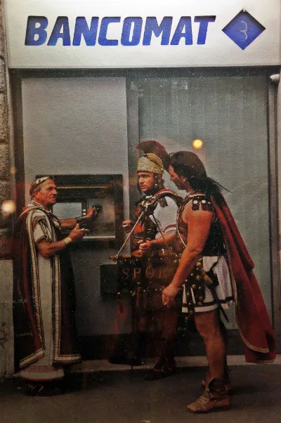 A Vatican ATM with instructions in Latin