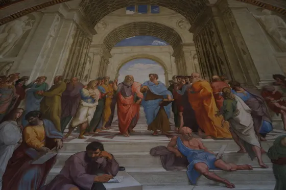 Raphael's School of Athens in the Raphael Rooms