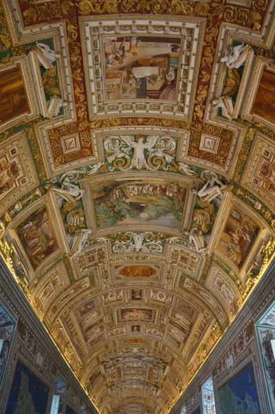 The ceiling of the Gallery of Maps in the Vatican Museums